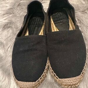 Yves Saint Laurent Black Canvas Loafers
